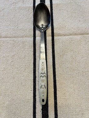 Vintage Flint Arrowhead Harvest Wheat Stainless Basting SERVING SPOON - USA
